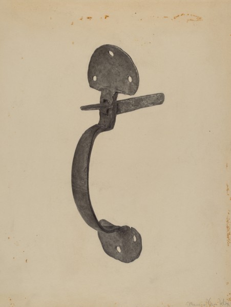 Door Handle, c. 1938. Creator: Maurice Van Felix.