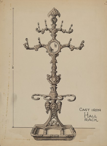 Cast Iron Hat Rack, c. 1936. Creator: Lucien Verbeke.