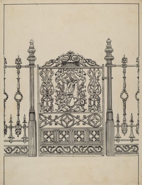 Cast Iron Gate, c. 1936. Creator: Lucien Verbeke.