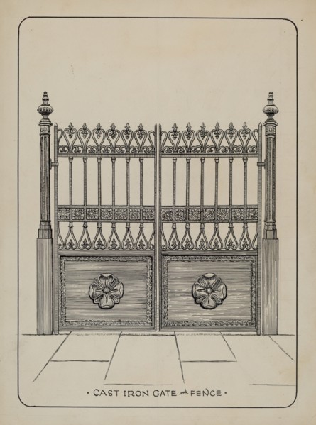 Cast Iron Gate, c. 1936. Creator: Lucien Verbeke.