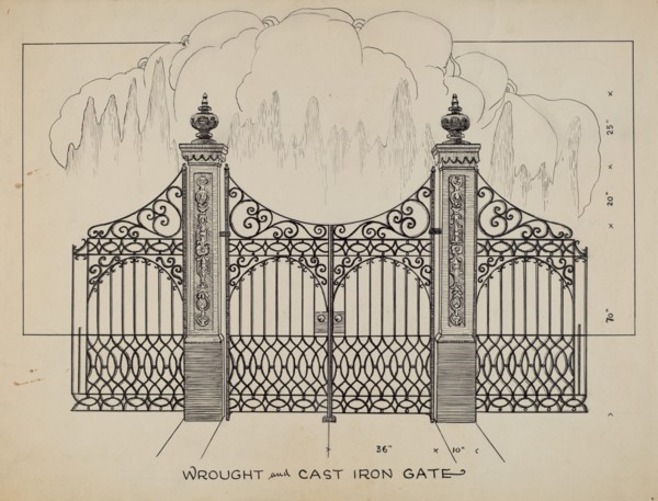 Iron Gates, c. 1936. Creator: Lucien Verbeke.