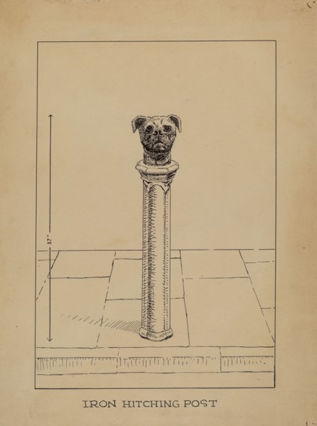 Cast Iron Hitching Post, 1935/1942. Creator: Lucien Verbeke.