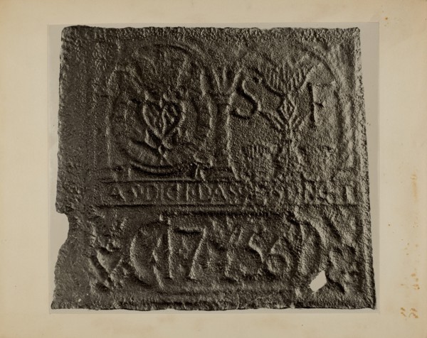 Pa. German Stove Plate, c. 1936. Creator: Charles Von Urban.