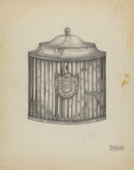 Silver Tea Caddy, c. 1936. Creator: Kalamian Walton.