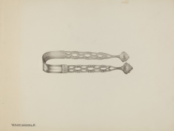 Silver Sugar Tongs, c. 1939. Creator: Kalamian Walton.