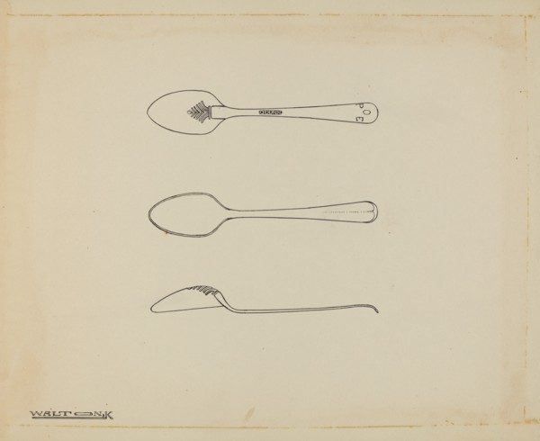 Silver Teaspoon, c. 1939. Creator: Kalamian Walton.