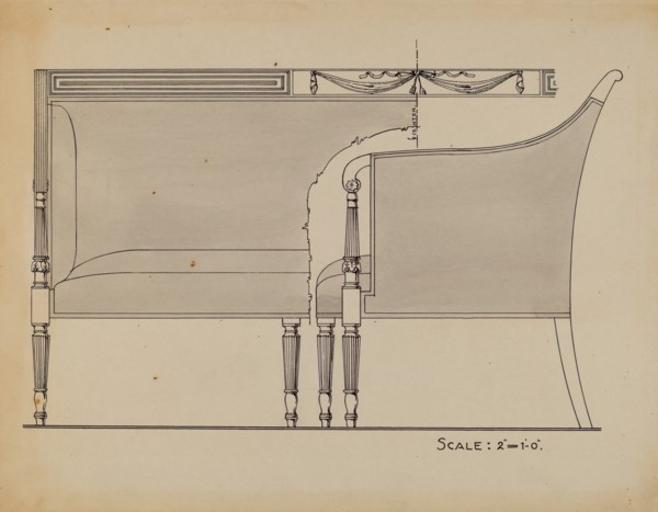Sofa, c. 1939. Creator: Carl Weiss.