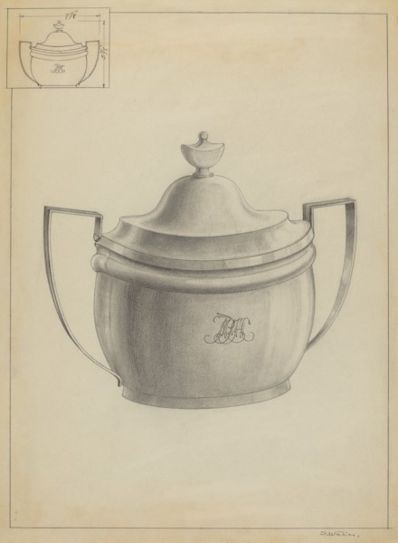 Silver Sugar Bowl, c. 1936. Creator: Simon Weiss.