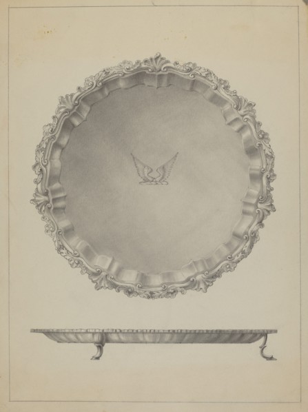 Silver Tray, c. 1936. Creator: Simon Weiss.