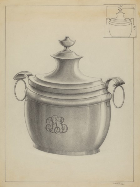 Silver Sugar Bowl, c. 1936. Creator: Simon Weiss.