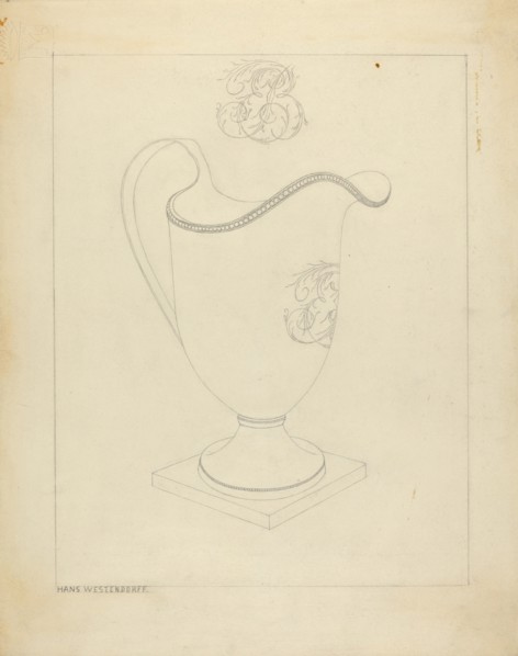 Silver Cream Pitcher, c. 1937. Creator: Hans Westendorff.