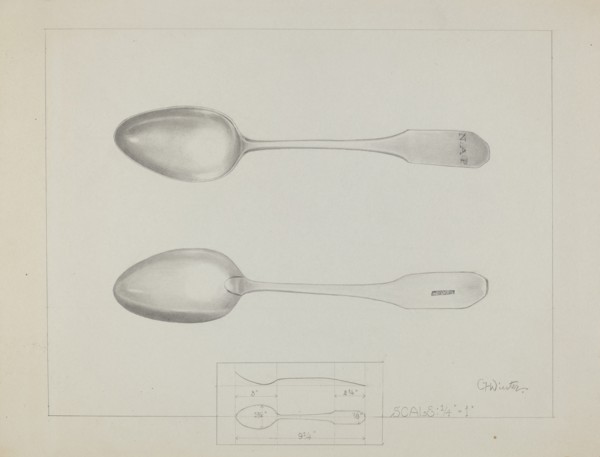 Silver Spoon, c. 1936. Creator: Charlotte Winter.
