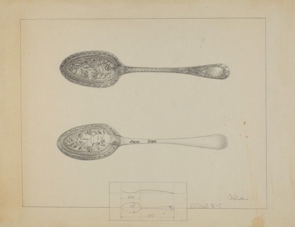 Silver Spoon, c. 1936. Creator: Charlotte Winter.