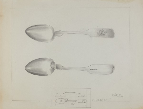 Silver Spoon, c. 1936. Creator: Charlotte Winter.