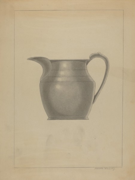 Pewter Pitcher, c. 1936. Creator: Joseph Wolins.