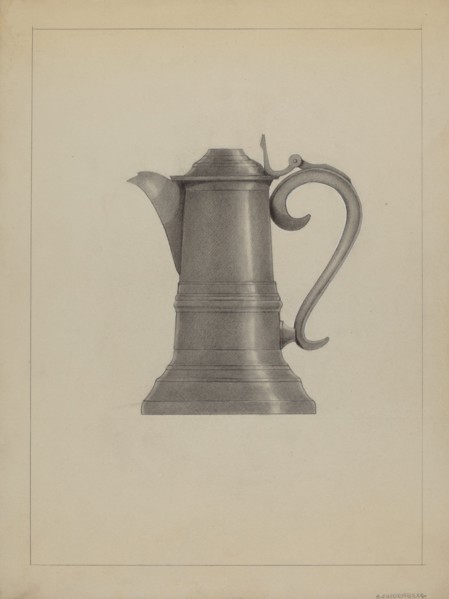 Pewter Flagon, c. 1936. Creator: A. Zaidenberg.