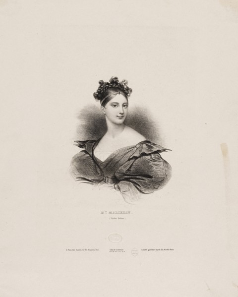 Portrait of the opera singer Maria Malibran (1808-1836), c. 1830. Creator: Devéria, Achille (1800-1857).