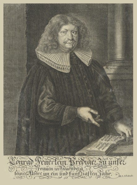 Portrait of Johann Konrad Feuerlein (1629-1704), 1680. Creator: Schollenberger, Johann Jacob (1646-1689).