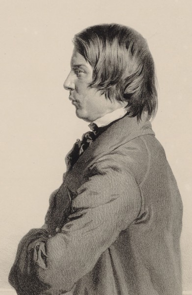 Portrait of the Composer Robert Schumann (1810-1856), 1840. Creator: Kaiser, Eduard (1820-1895).