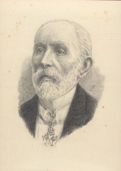 Portrait of the composer Davorin Jenko (1835-1914). Creator: Santel, Sasa (1883-1945).