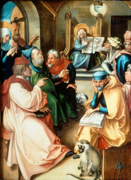 Seven Sorrows Polyptych: Christ among the Doctors, 1495-1496. Creator: Dürer, Albrecht (1471-1528).