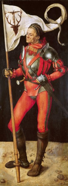Paumgartner altarpiece, side panel: Lukas Paumgartner as Saint Eustace, after 1503. Creator: Dürer, Albrecht (1471-1528).