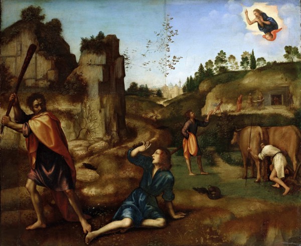 Cain slaying Abel, 1510-1515. Creator: Albertinelli, Mariotto (1474-1515).