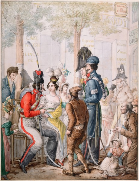 Occupation russe à Paris (Russian Cossacks in Paris, 1814), 1814-1817. Creator: Opiz, Georg Emanuel (1775-1841).