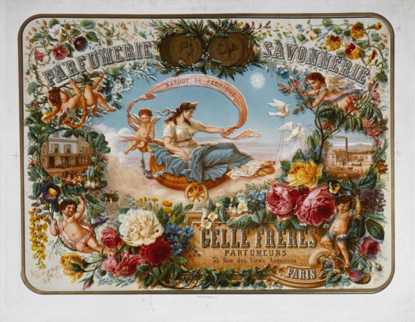 Parfumerie Savonnerie. Marque de Fabrique. Gellé Frères. Parfumeurs, ca 1867. Creator: Poquet, L. (active ca 1870).