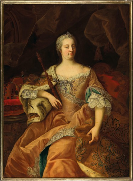 Portrait of Empress Maria Theresia (1717-1780), as Queen of Hungary and Bohemia. Creator: Mijtens (Meytens), Martin van, the Younger (1695-1770).