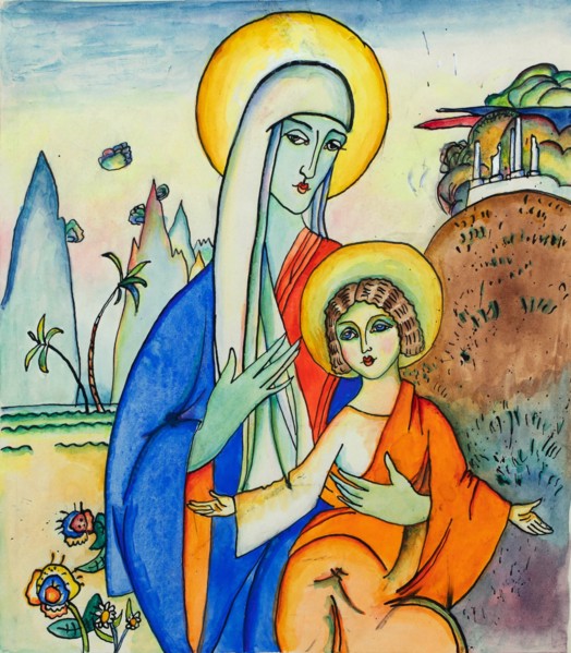 Madonna and Child, c. 1917. Creator: Kandinsky, Wassily Vasilyevich (1866-1944).