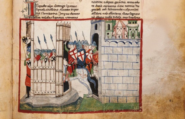 The Battle of Parma on 18 February 1248: The Guelphs attacks Frederick's II Vittoria camp, 1348. Creator: Anonymous.
