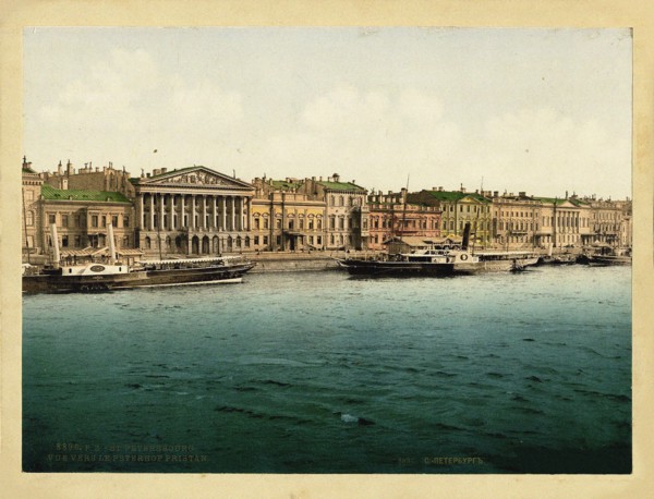 The Rumyantsev Mansion on the English Embankment in St Petersburg, c. 1890. Creator: Anonymous.