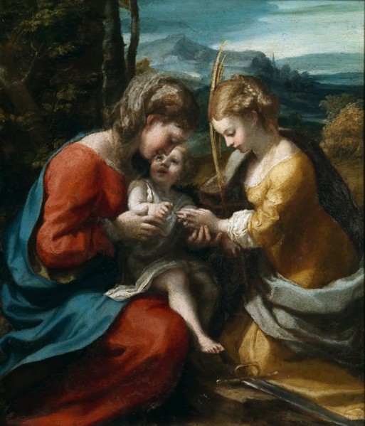 The Mystical Marriage of Saint Catherine, 1517-1518. Creator: Correggio (1489-1534).