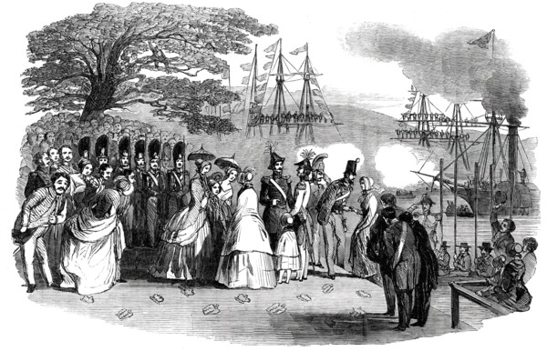 Landing, at Stockholm, of her Royal Highness the Princess Louisa..., 1850. Creator: Unknown.