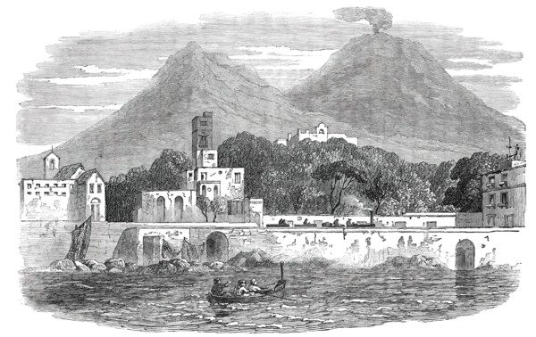 Portici - the Recent Residence of the Pope, sketched from the Sea, 1850. Creator: Unknown.