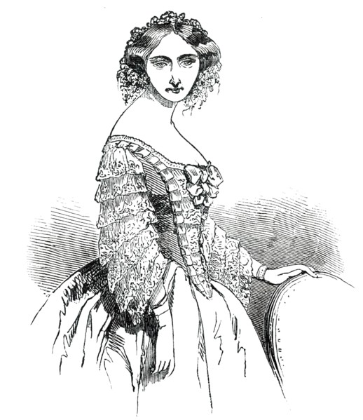 Paris Fashions for August - Opera Dress, 1850. Creator: Unknown.