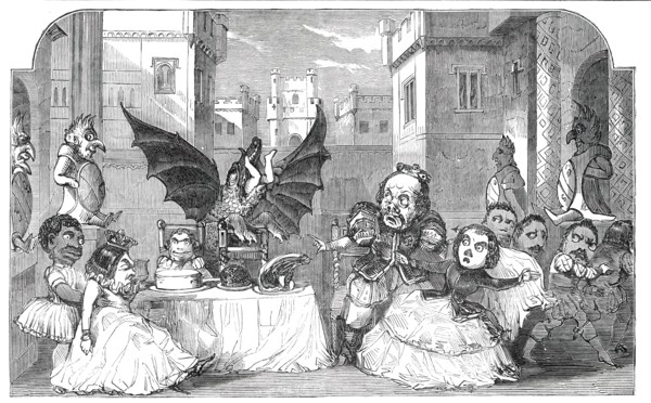 Scene from the Pantomime of "Harlequin and the Dragon of Wantley", at Sadler's Wells Theatre, 1850. Creator: Unknown.