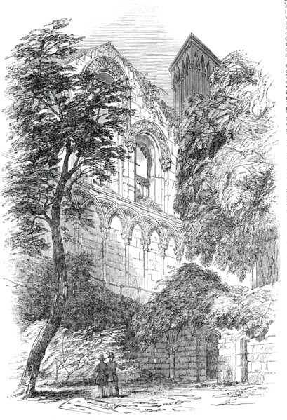 Glastonbury Abbey - interior of St. Joseph's Chapel, from the Crypt, 1850. Creator: Unknown.