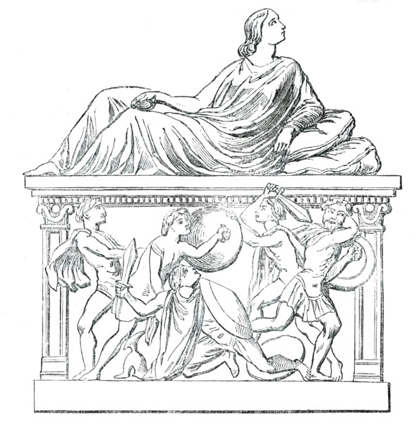 Etruscan Sarcophagus, presented to the British Museum by the Marquis of Northampton, 1850. Creator: Unknown.