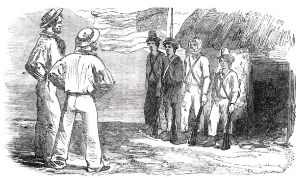 Tigre Island - the United States Garrison, 1850. Creator: Unknown.