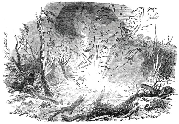 Explosion of the Laboratory, at Rendsburg, 1850. Creator: Unknown.