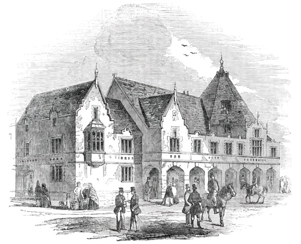 The Corn Exchange and Market Hall, just erected at Lichfield, 1850. Creator: Unknown.