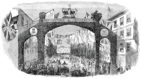 Arch across Queen-Street, Exeter, (Royal Agricultural Society of England Meeting and Exhibition), 18 Creator: Unknown.