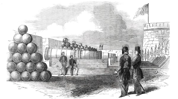 The Dardanelles - the Battery and Stone Shot, 1850. Creator: Unknown.