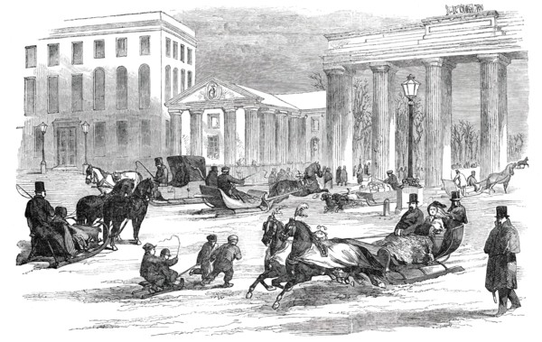 Sledging in Berlin, 1850. Creator: Unknown.