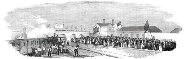 The Station at Huntingdon, 1850. Creator: Unknown.