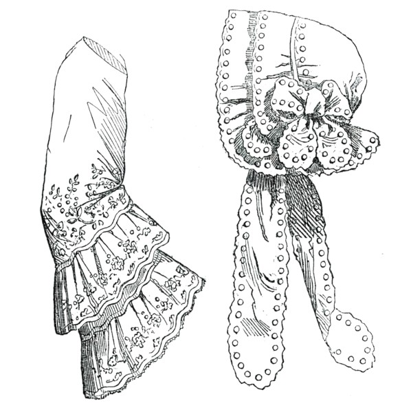 Paris Fashions for August - Cap and Engageantes, 1850. Creator: Unknown.