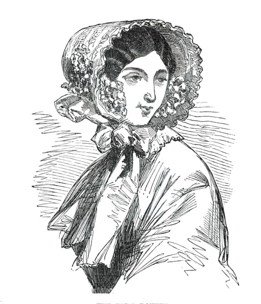 Fashions for May - the Tulip Bonnet, 1850. Creator: Unknown.