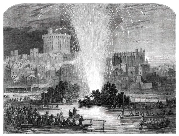 Election Saturday at Eton - Regatta and Fireworks, 1850. Creator: Unknown.